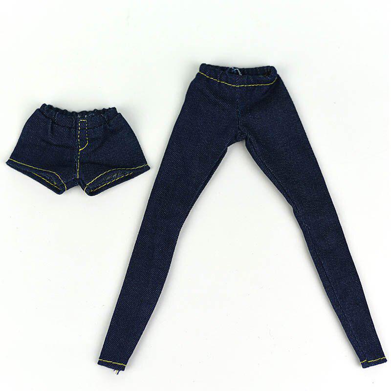 Elastic Jeans Bottom Trousers Pants For Barbie Doll Clothes Fashion Outfit Shorts For Blythe 1/6 BJD Dolls Accessories