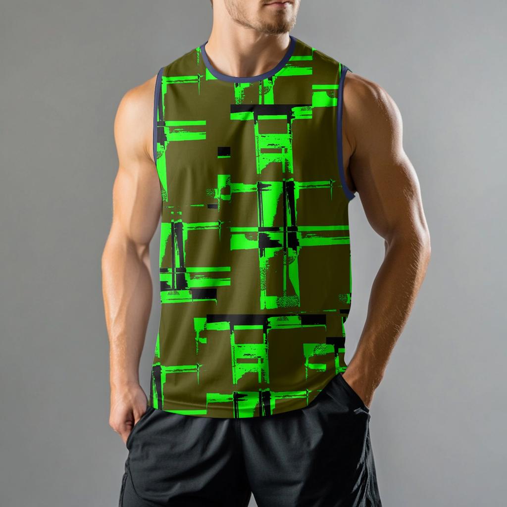 Мужская мода принтованный спортивный повседневный жилет без рукавов