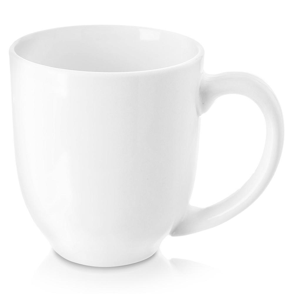 White Porcelain Mug for Drinking Coffee, Tea, Herbs, Beverages, Large 450 ml