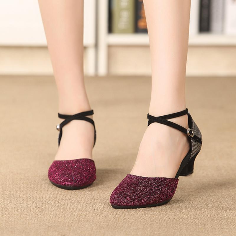 Туфли для латинских танцев для джазовых бальных танцев, женские сандалии на высоком каблуке в полоску для танцев