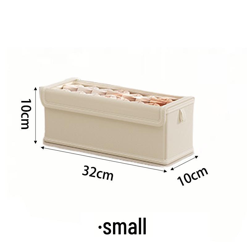 Хлопково-льняной органайзер-короб для гардероба с прозрачной сеткой