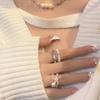 Ювелирные подарки Барочный жемчуг Вечеринка Регулируемое открытое кольцо Корейский стиль Кольцо на указательный палец Женские кольца