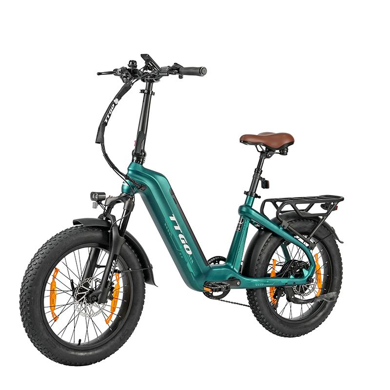 TTGO F8 City Hight-End Electric Bicycle 48V18Ah Battery 20 Inch Fat Tires 250W Motor 25 km/h Speed 150KG Load Outdoor Riding E-Bike