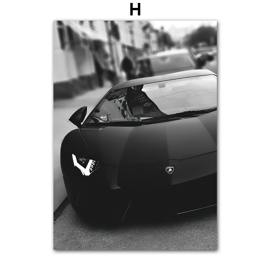 Настенная картина на холсте, черный, белый цвет, Париж, город, гоночный автомобиль, винтажный автомобиль, декор для гостиной, постеры и принты, настенная картина