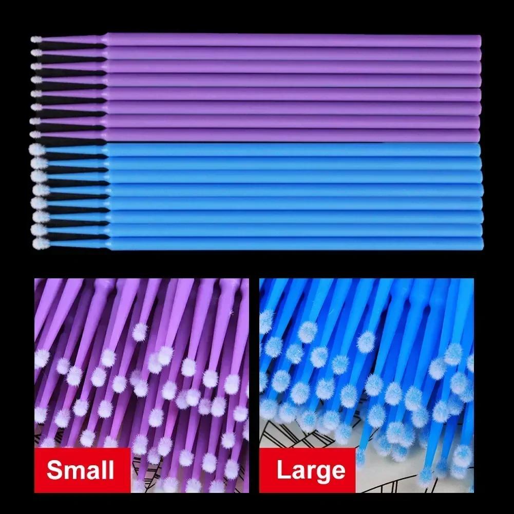 100 шт. Щеточка для чистки ресниц, микроватные палочки для наращивания ресниц, отдельные микрощеточки для ресниц, инструменты для снятия макияжа