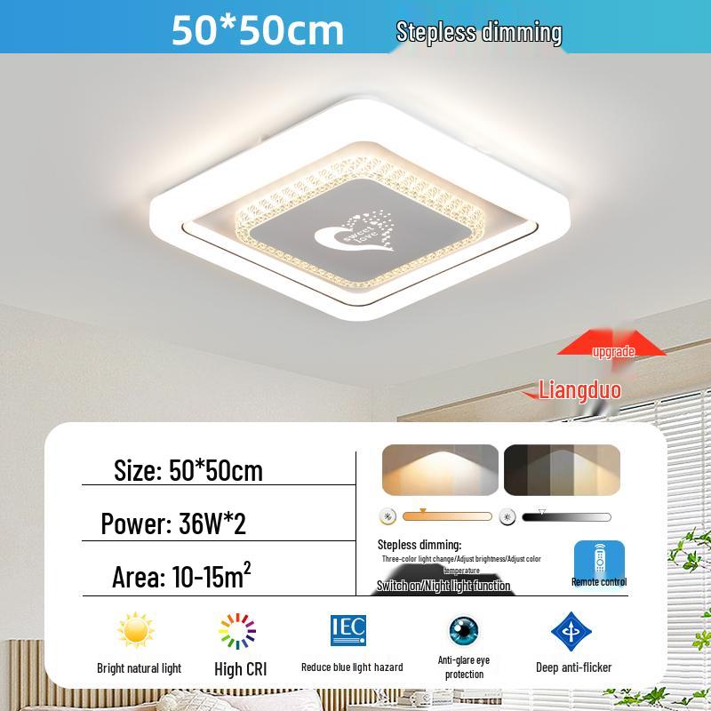 Умный современный кремовый круглый потолочный светильник для главной спальни - Модный и простой.