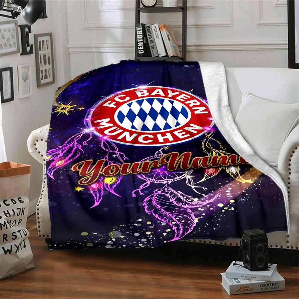 Bayern Munich Personalized Name Blanket Gift Personalized Blanket Soft & Cozy for Chair Nap Livingroom Seaside for All Occasions