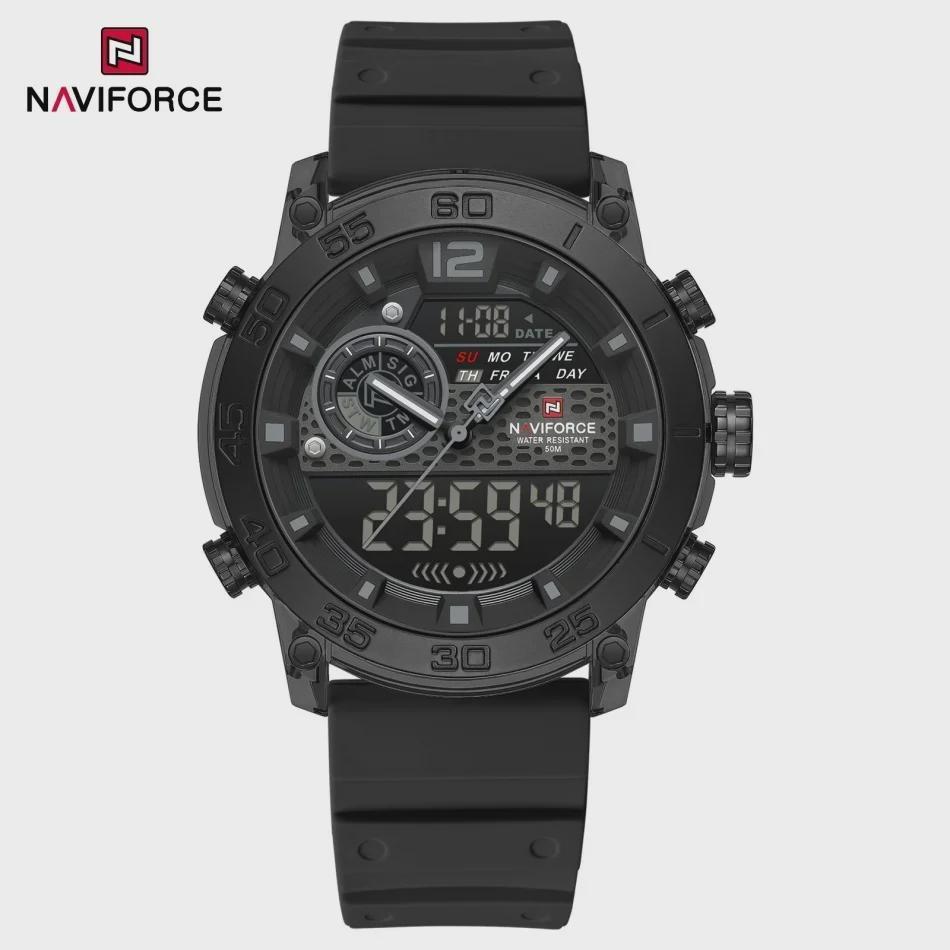 Quartz Chronograph Wristwatch Multifunctional Men's Sports Wrist Watch Dual Display Time Night Light Boys Alarm Watches