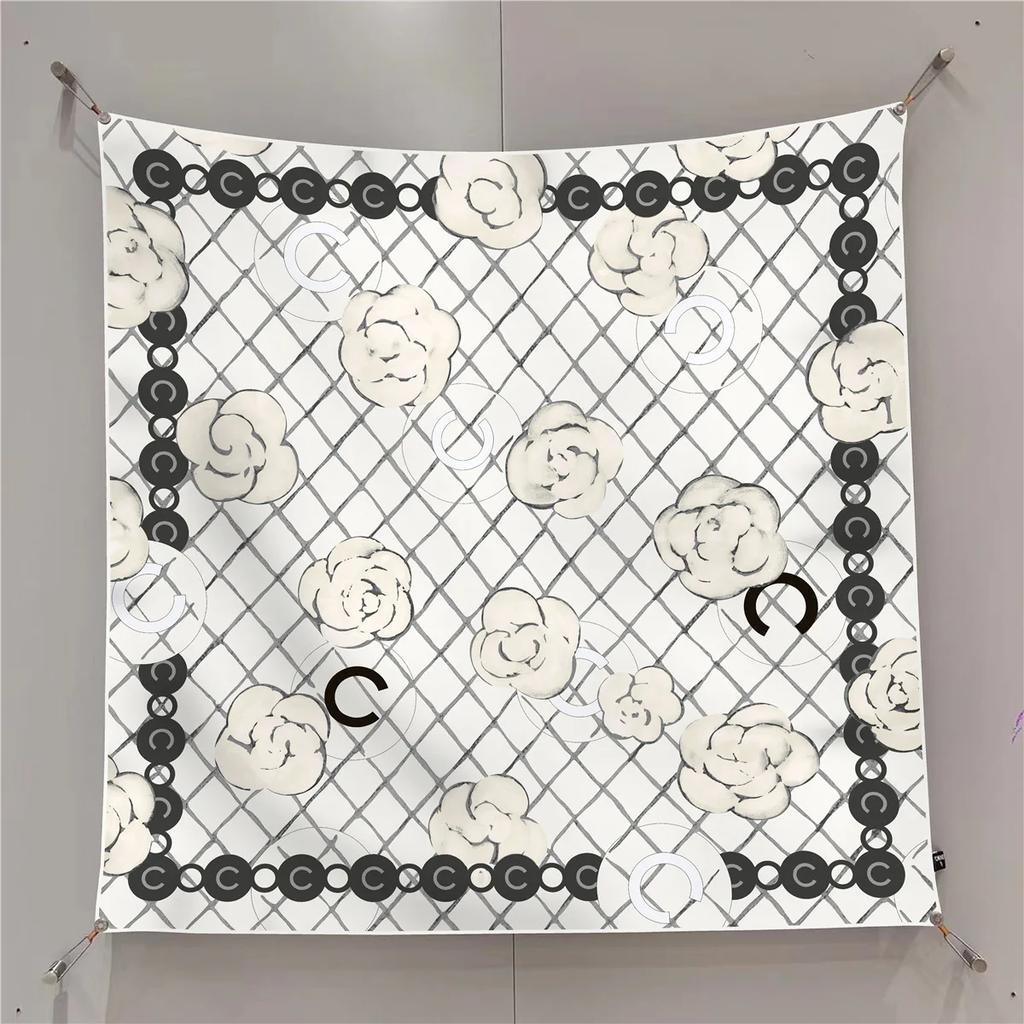 French 90cm New Rose Twill Silk Women's Travel Sunscreen Shawl Large Square Scarf Headscarf Scarf Scarf Scarf Women Luxury