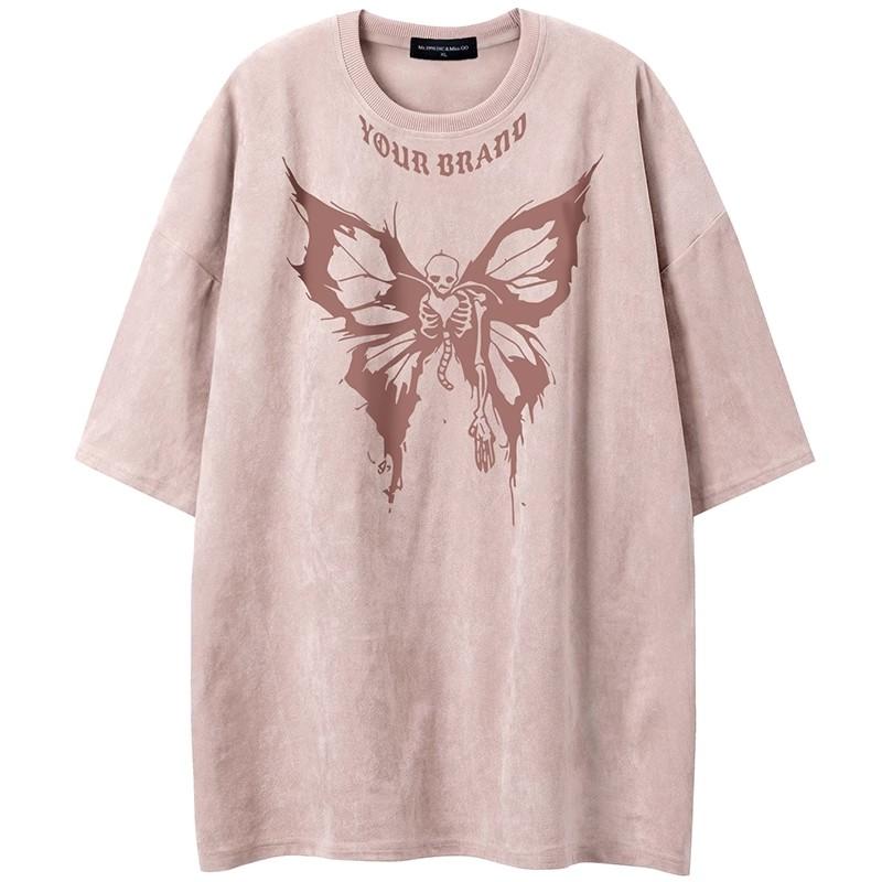 Мужская замшевая куртка с заниженными плечами, свободная, удобная, с коротким рукавом и принтом в виде модного бренда