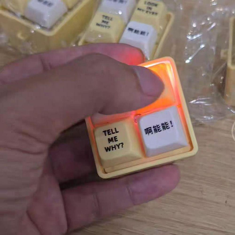 Keys Button Sound Emulator Glowing Keyboard Stress Relief Keychain Pendant Send Friends