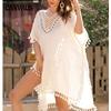 Women's Cover-Ups Plus Size Splicing Fringe Sexy Backless Dress Loose Split Sunscreen Beach Swimwear Cover-Ups