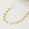YACHAN 316L Stainless Steel Golden Chain Necklace for Women Small Geometric Round Multiple Pendants Short Necklaces Jewelry