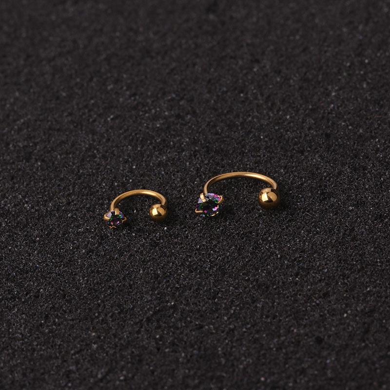 1pc 6/8mm Stainless Steel Zircon Cz Hoop Tragus Cartilage Helix Stud Earring Conch Rook Daith Lobe Ear Screw Piercing Jewelry