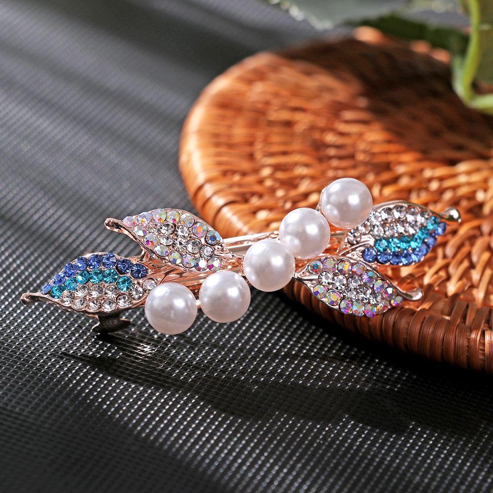 New Tiara Jewelry Colorful Hair Clip Cute Hairpin Rhinestone Pearl Headband Flower Barrettes
