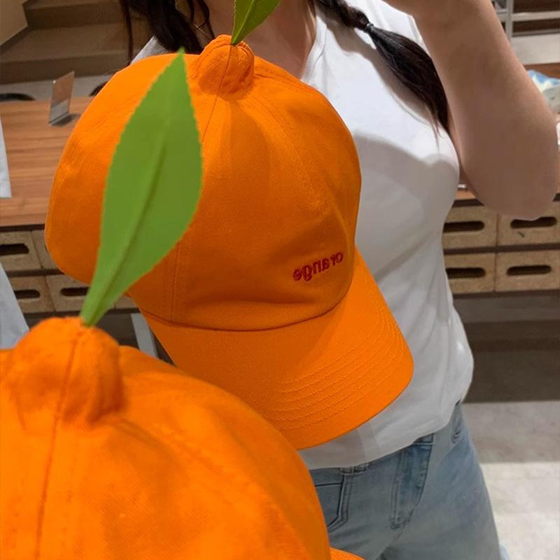 Милая Смешная Уродливая Оранжевая Бейсболка Буквы Модная Мягкий Верх Летняя Маленькая Оранжевая Бейсболка с Уткой Мужская Трендовая