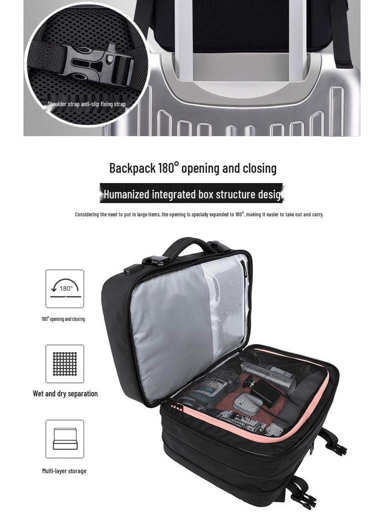 BANGE Men's High-Capacity Business & Travel Laptop Backpack