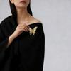 Women's Ocean Style Brooch 1Pcs Retro Metal Butterfly Embossed Pin with Lobster Detail for Dress Bag Scarf