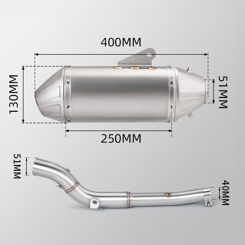 DRZ400 (2002-2006 гг.) Выхлопной комплект со средней трубой из нержавеющей стали для мотоцикла для бездорожья