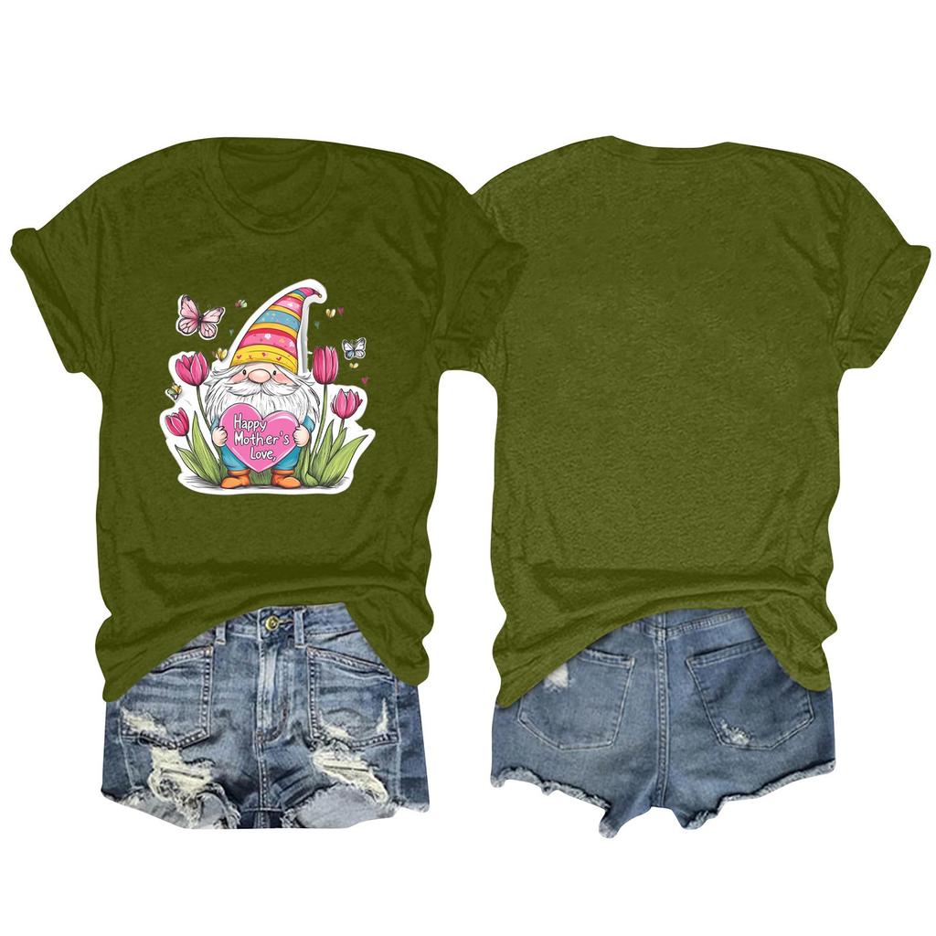 Женская повседневная футболка с круглым вырезом и короткими рукавами с принтом