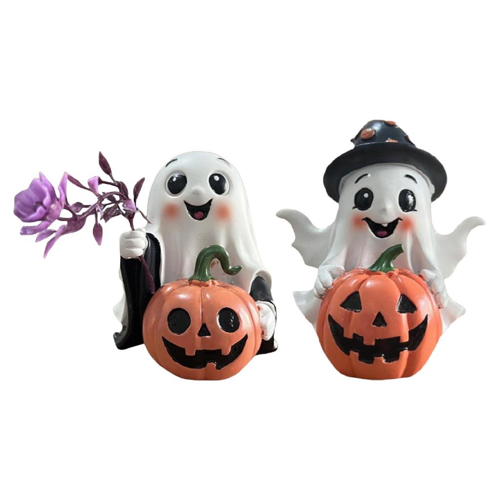 Halloween Pumpkin Statue Decoration Cute Holiday Gift Pumpkin Figurine for Indoor Dining Room House Bedroom Office