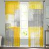 Oil Painting Abstract Geometric Yellow Modern Curtains for Living Room Tulle Curtains Window Sheer for Bedroom Accessories Decor