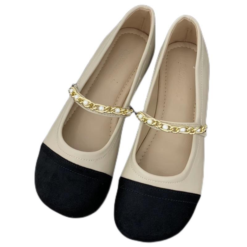 Плоские одинарные туфли женские весна-осень туфли Doudou 2025 новые универсальные туфли в стиле феи французские нежные с юбкой туфли Мэри Джейн