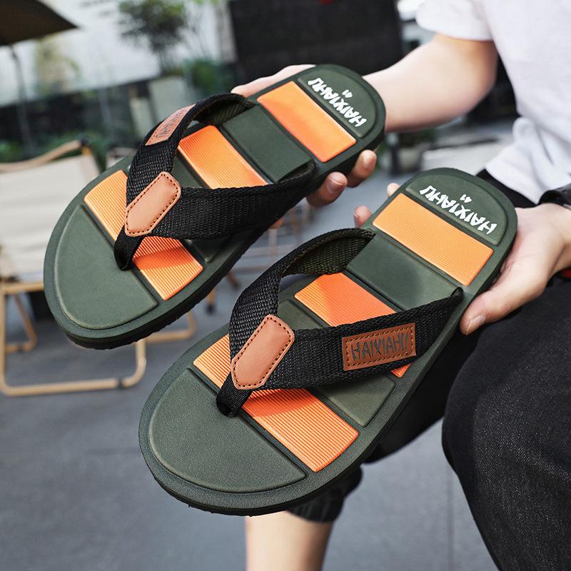 New trendy versatile slippers casual beach shoes flip-flops men's soft-soled non-slip flip-flops fashion
