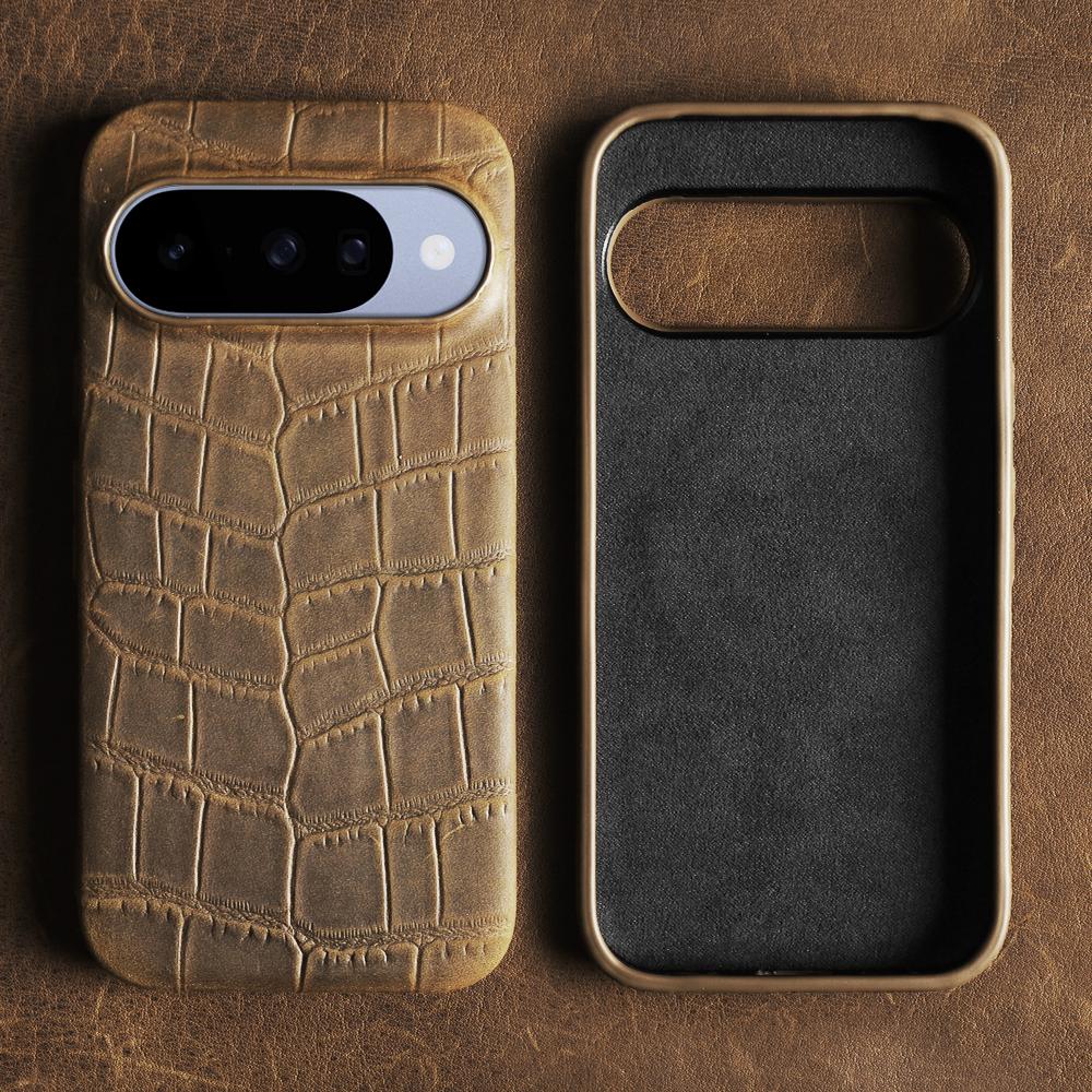 Crocodile Grain Crazy Horse Genuine Leather Case for Google Pixel 11 Pro XL 10A 8A 9A 7A 6A 6 7 8 9 Pro XL Back Cover Case Coque 5