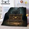 Witch Black Cat Halloween Throw Blanket Cat Mysterious Divination Witchcraft Lucifer Portable Flannel Blanket for Bedding Travel