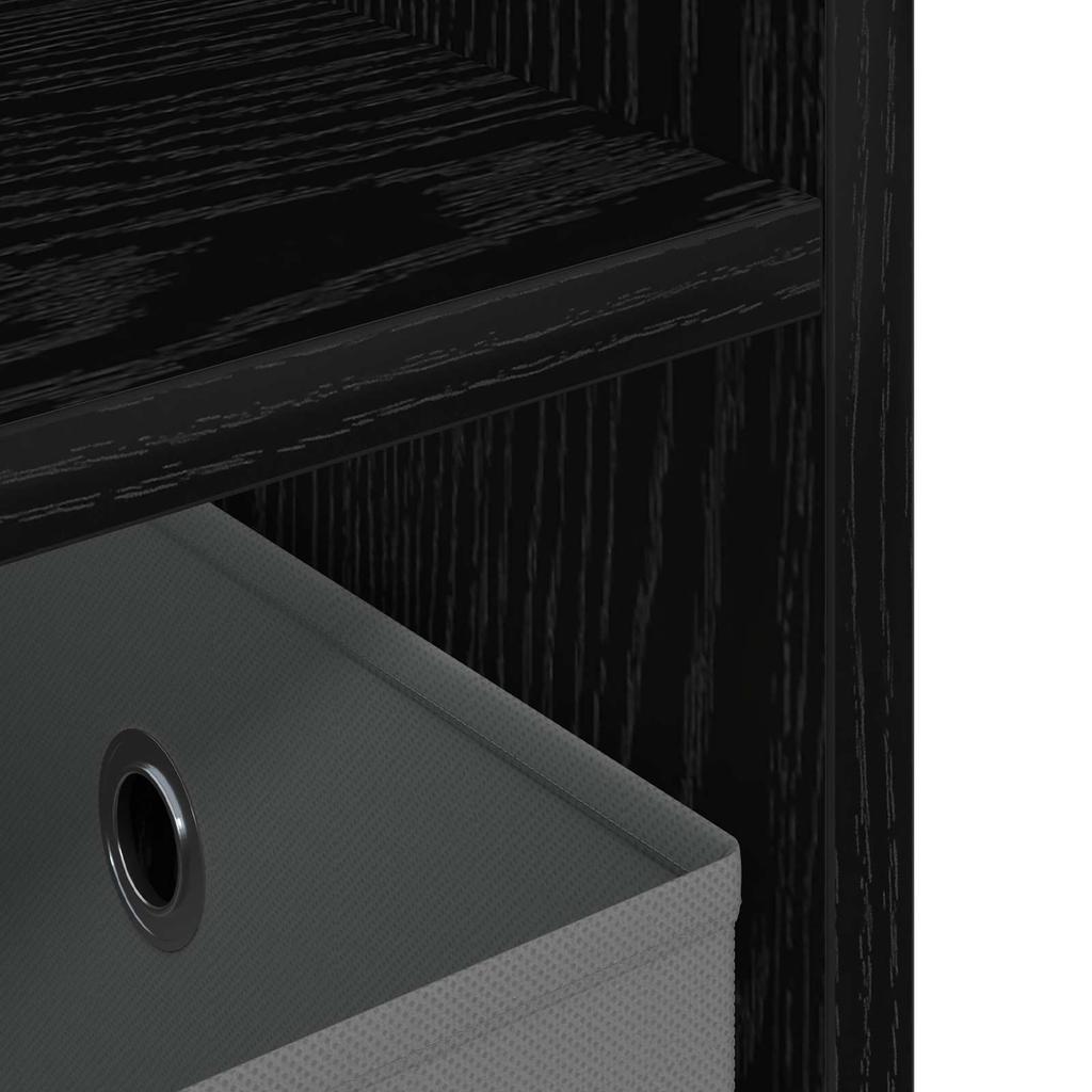 TV Stand with Drawers Black Oak Effect 79 x 40 x 48 cm