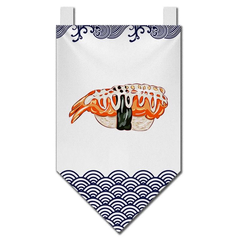 Японский корейский ресторан Подвесная короткая занавеска Суши-магазин Кухонная перегородка Полузанавеска Треугольные флаговые занавески Декор Изакая
