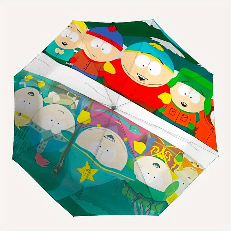 1 шт. Автоматический складной милый зонт South Park, 8 спиц для всесезонного использования, портативный для путешествий и активного отдыха078