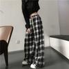 Harajuku Oversize клетчатые брюки женские модные клетчатые брюки женские осенние широкие спортивные штаны