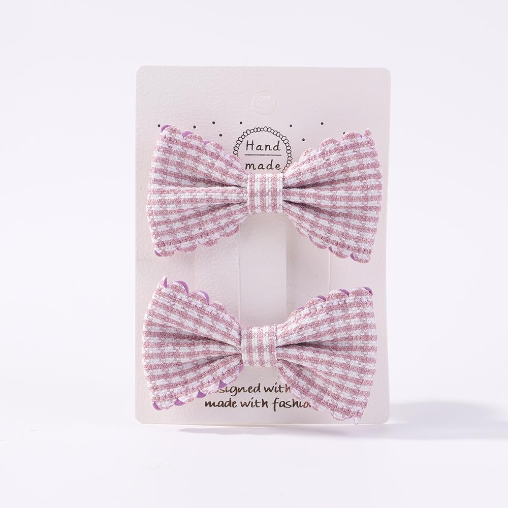 2 шт./набор Новые милые заколки для волос с клетчатым принтом для девочек, для детей, сладкая повязка на голову, заколки для волос, заколки-автоматы, модные аксессуары для волос с бантом