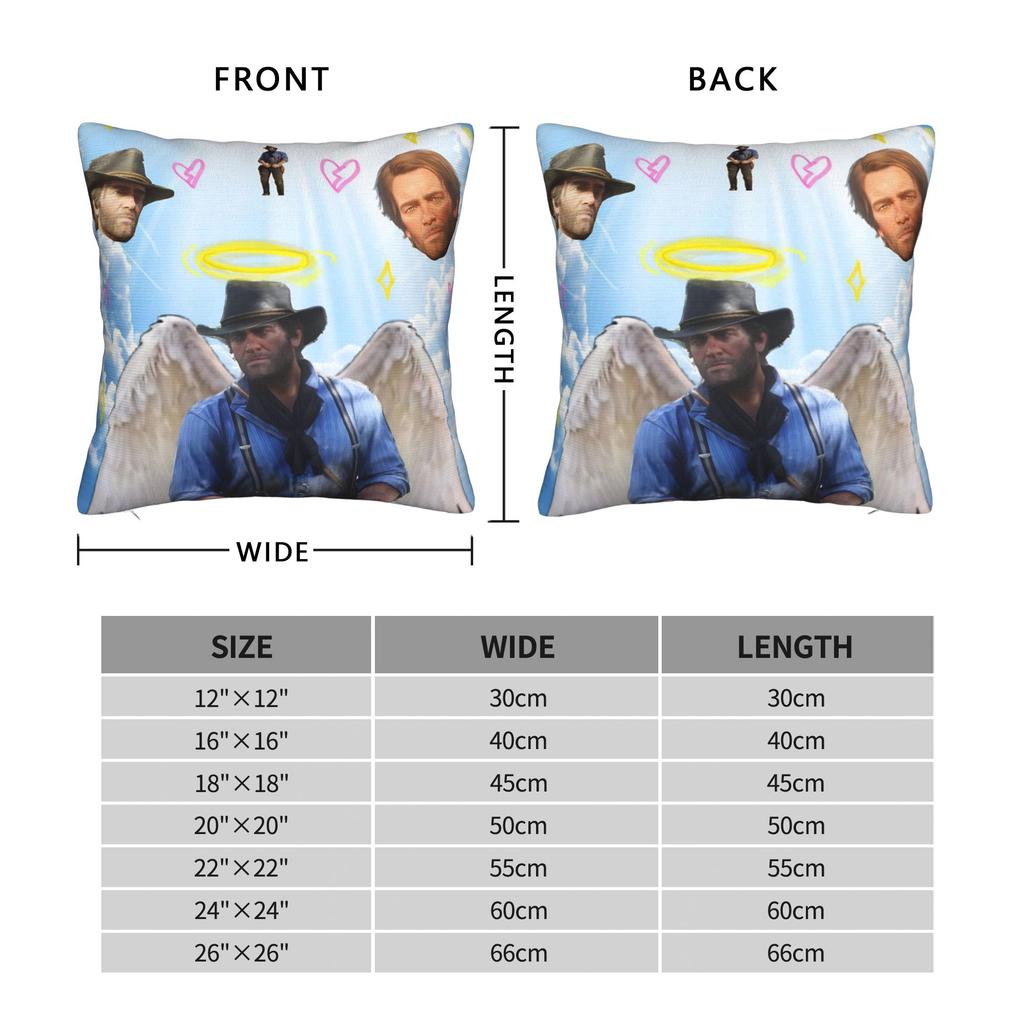 Квадратная наволочка с мемом Артура Моргана RDR2 Игровые чехлы для подушек Модный полиэстер Декор Наволочка для гостиной 40*40 см