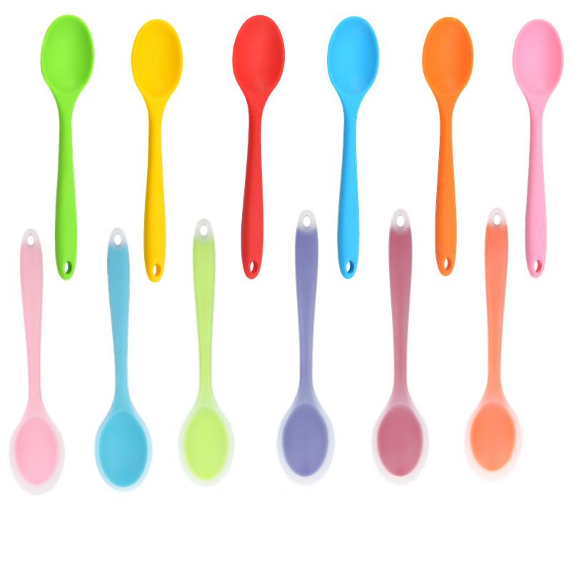 Высококачественная мини-кухонная утварь из силикона, кухонная силиконовая ложка, лопатка, маленькая кухонная специальная ложка, маленькая столовая посуда для густого супа
