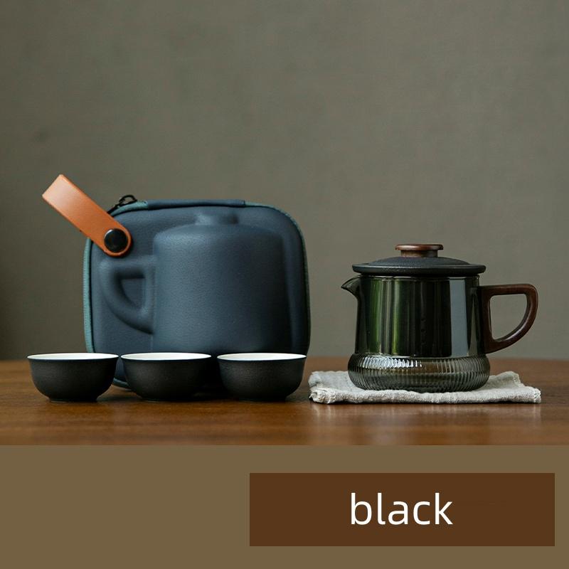 Ortable 1 Чаша 3 Чашки фарфоровый Китайский Кунг-Фу Дорожный Чайный Сервиз Чайная Утварь Чайник Для Чая Чайник Чайник Чашки Набор Чайник