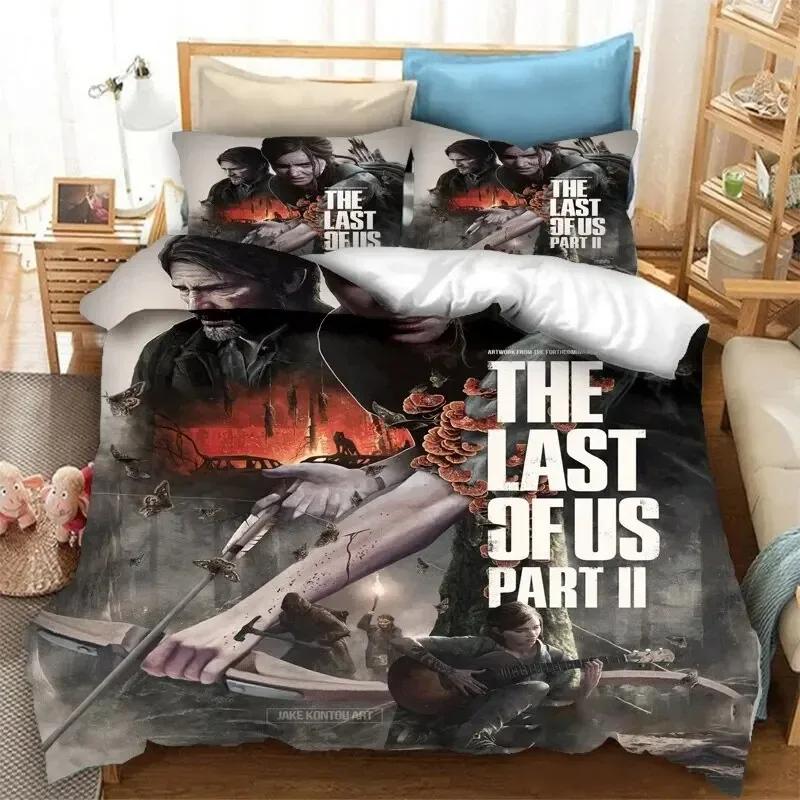 Игровой Постельное белье The Last Of Us Part Пододеяльник Покрывало на кровать Спальня Чехлы на одеяло Односпальное Двуспальное King Size Чехол на одеяло Домашний текстиль 2-3 шт.