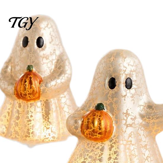 Night Light Home Decorations 3Pcs Luminous Ghost Ornaments, Glow in The Dark Resin Figurines, Handmade Artistic Gifts Creative Desktop Statue, Lighted