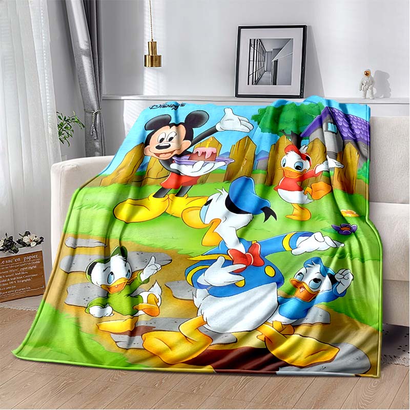 Mickey Mouse and Donald Duck Print Queen Size Blanket,Super Soft Bed Blanket,Lightweight Fuzzy Cozy for All Seasons,Holiday Gift