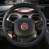 Кожаный чехол на руль автомобиля из микрофибры для Fiat Panda 2013 2015 2017 2022 Автоаксессуары
