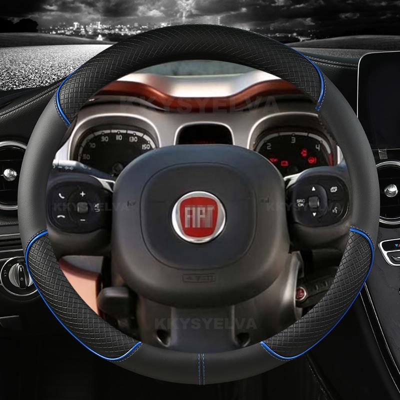 Кожаный чехол на руль автомобиля из микрофибры для Fiat Panda 2013 2015 2017 2022 Автоаксессуары