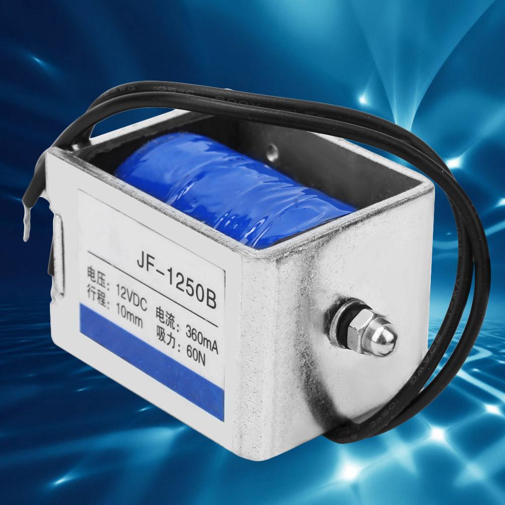 JF1250B Электромагнит постоянного тока толкающего типа 60 Н 12 В постоянного тока ход 10 мм