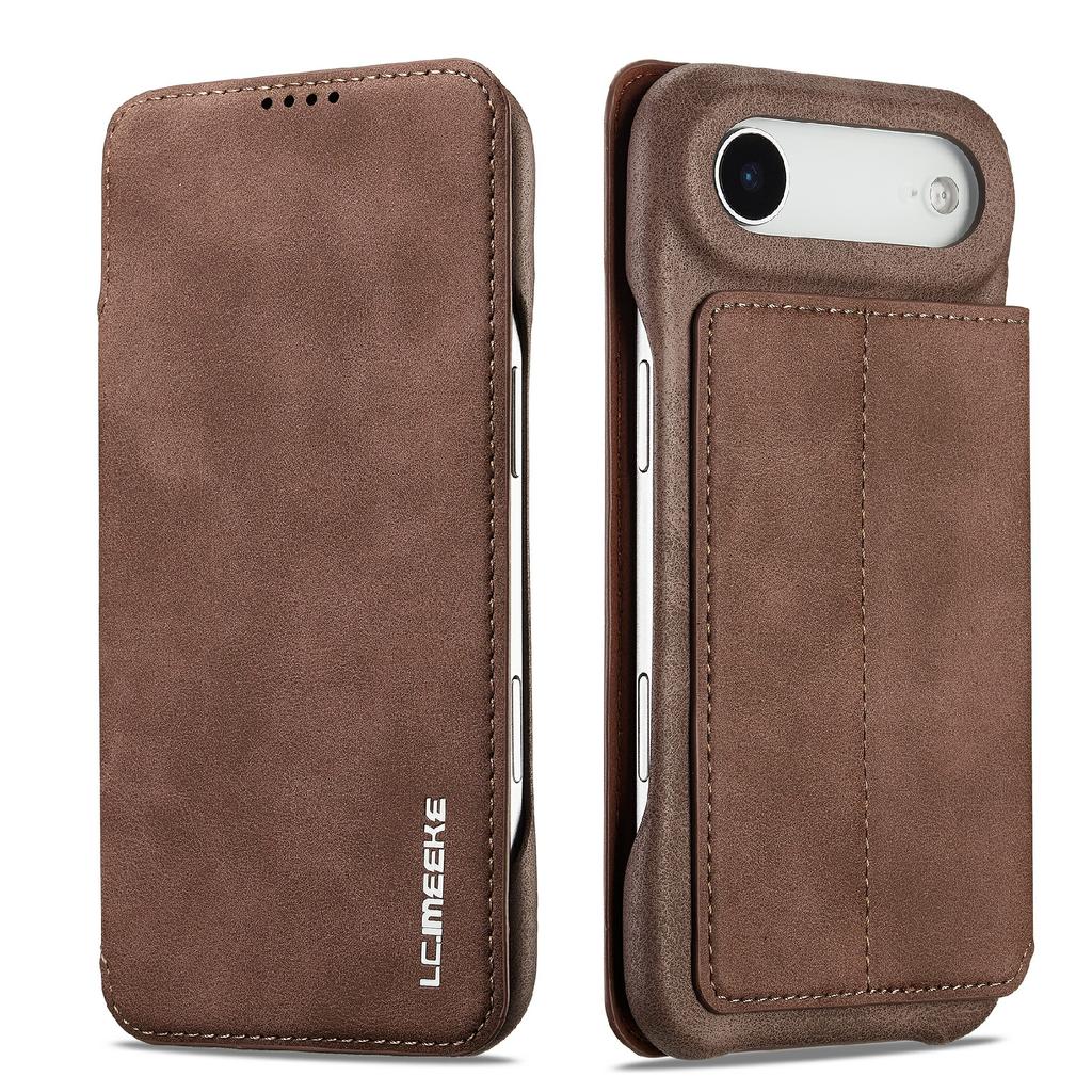 LC.IMEEKE For iPhone 17 Air Case Card Holder Stand Leather Phone Cover