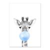 Cartoon Giraffe Elephant Lion Zebra Blue Balloon Canvas Painting  Poster Kindergarten Baby Room Children's Room Wall Art Decor No Frame