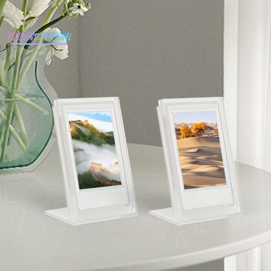 2 шт. 3-дюймовая фоторамка, отдельно стоящая L-образная форма, дисплей для хранения фотографий, однотонная акриловая долговечная настольная фоторамка с защитой от трещин