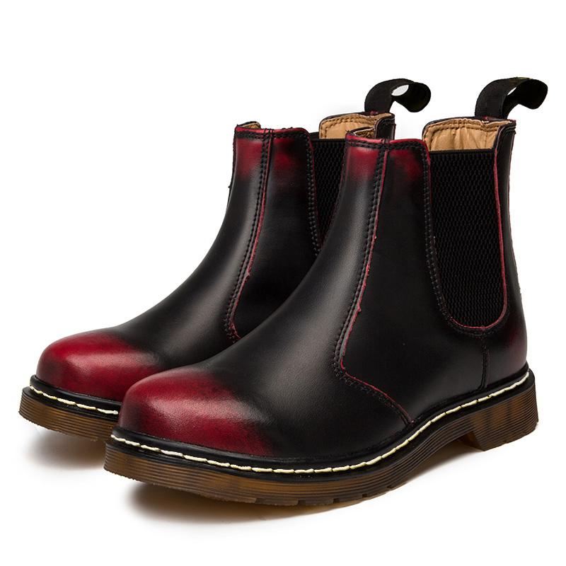 Designer Luxury Unisex Genuine Leather Top Women 46 Ankle Men Chelsea Boots Motorcycle Woman Female for Adult Men