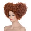 Professional  Alice Wonderland Red Queen Cosplay Wig Red Orange Styled Curly Hair Wig Halloween Party Role Play Wigs + Wig Cap