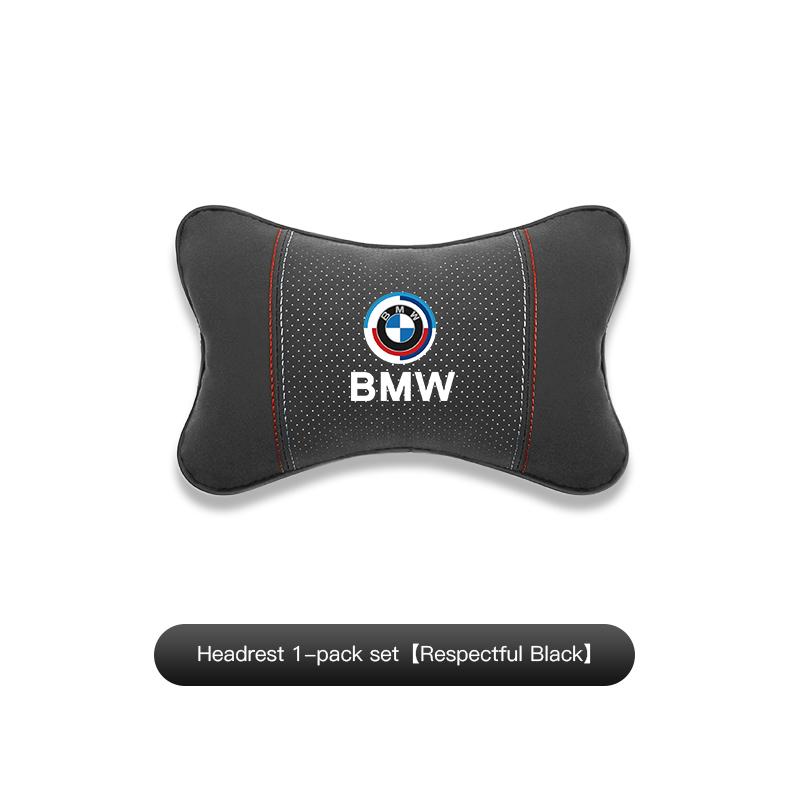 YMZP2 Suede Car Neck Pillow Headrest Lumbar Support Pillow Spine Protect sticker For BMW X5 X3 F40 F10 E34 E39 E90 X6 E30 F20 E46 F30
